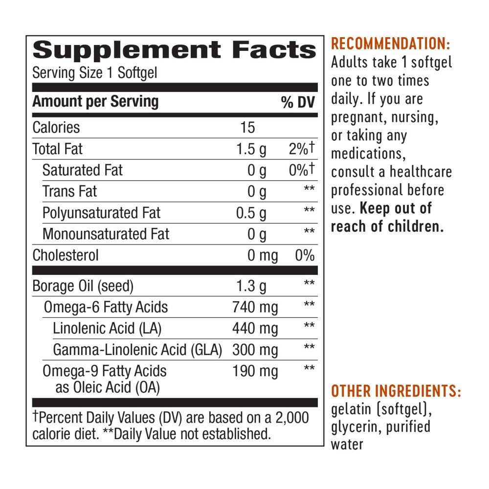 slide 2 of 6, Nature's Way Borage Oil, 60 ct