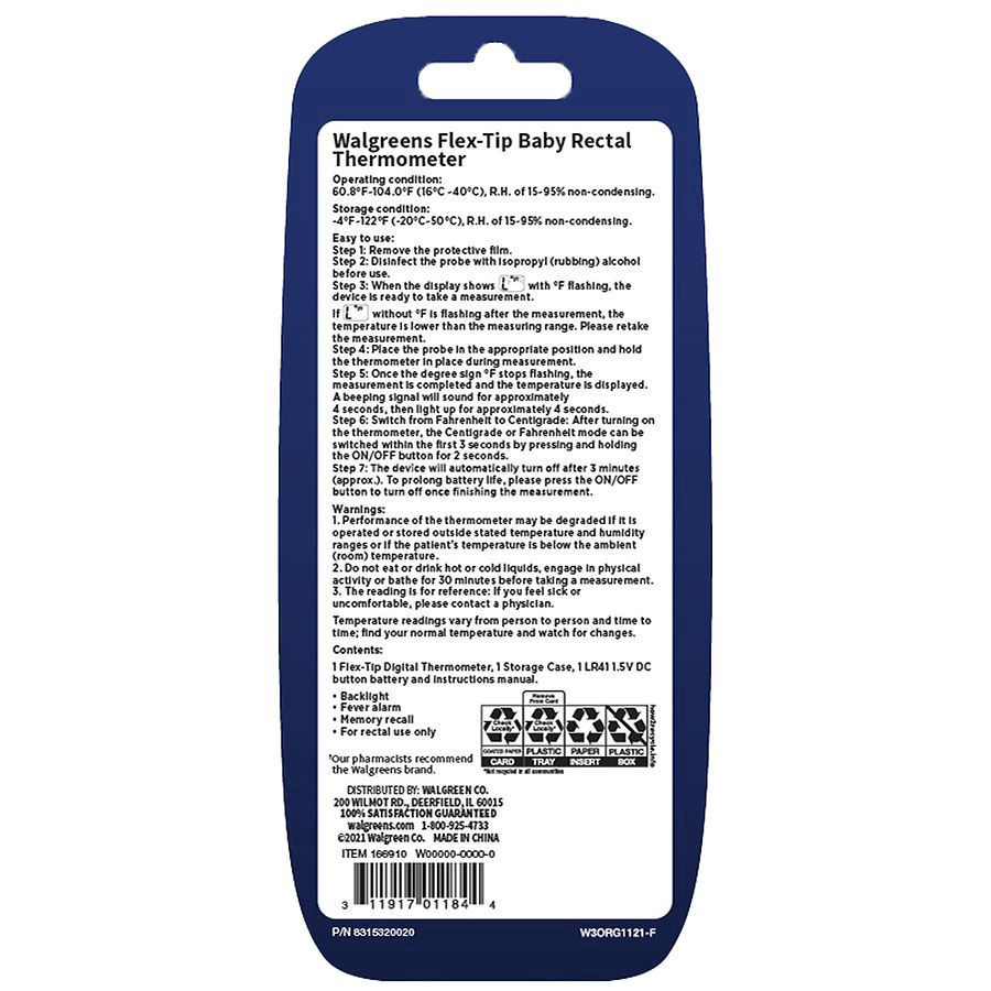 slide 2 of 5, Walgreens Baby Rectal Thermometer, 1 ct