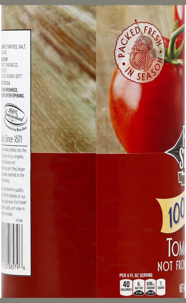 slide 3 of 6, First Street Tomato Juice - 46 oz, 46 oz