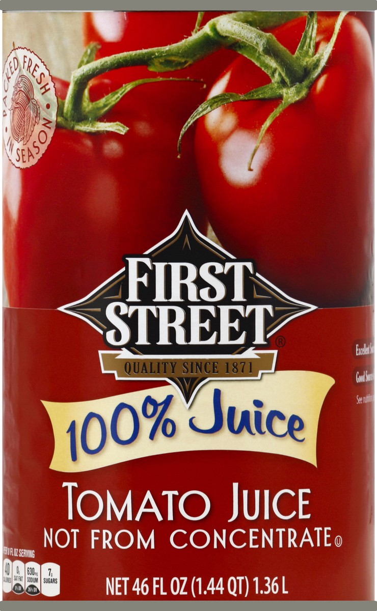 slide 6 of 6, First Street Tomato Juice - 46 oz, 46 oz