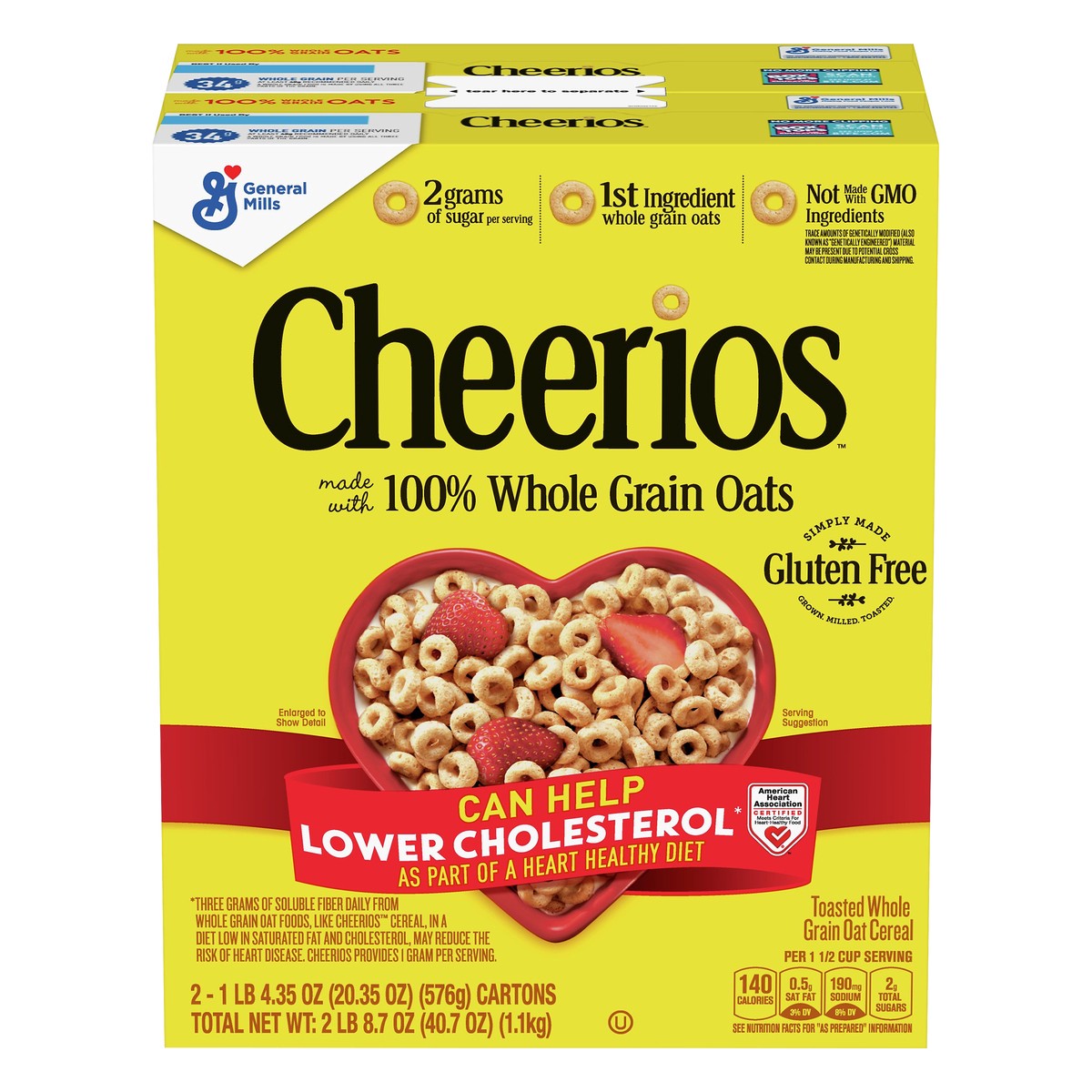 slide 1 of 1, Cheerios Cereal, 2 ct