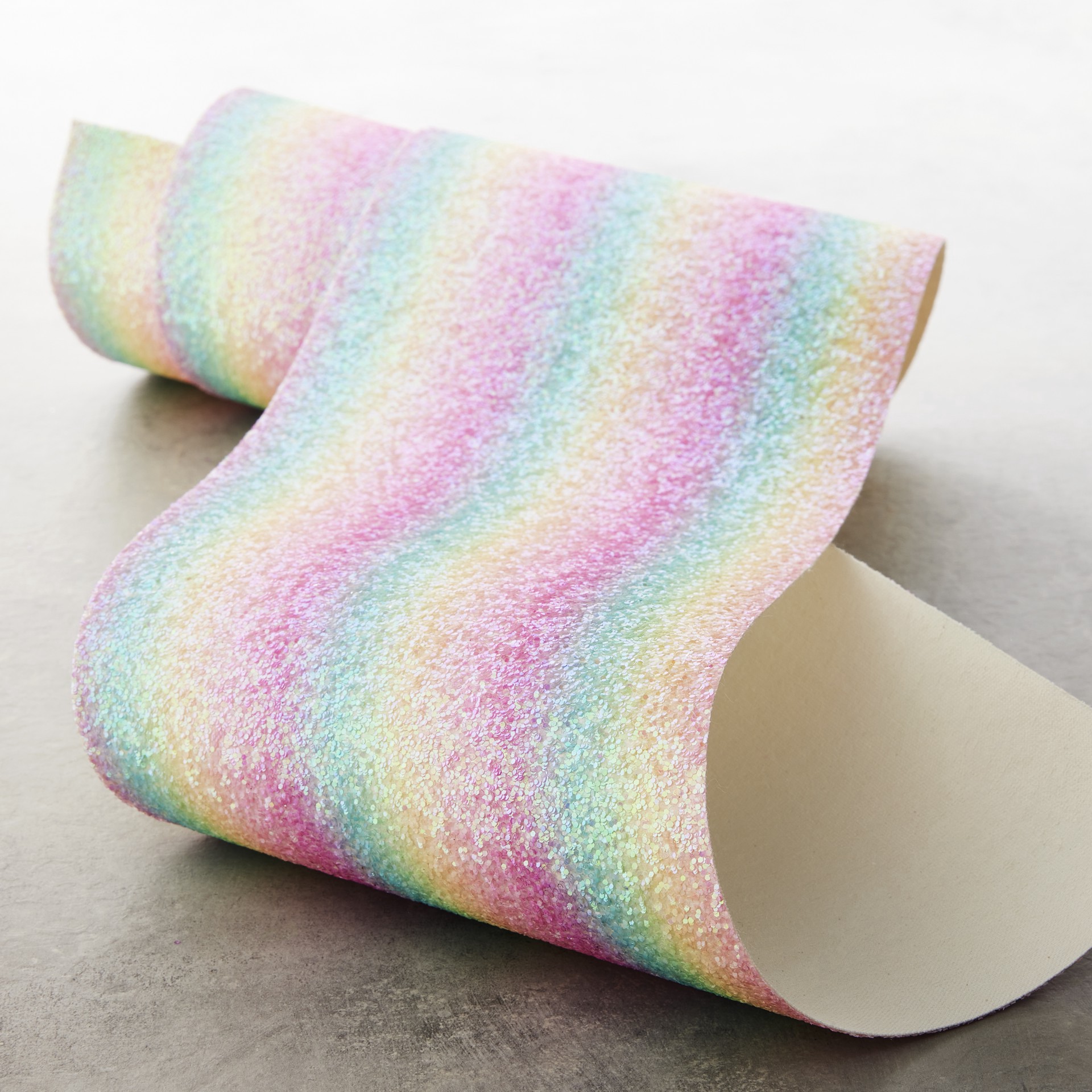 slide 5 of 5, 5.375" X 1yd. Pastel Rainbow Encrusted Glitter Ribbon By Celebrate It, 5.375 in x 1 yd