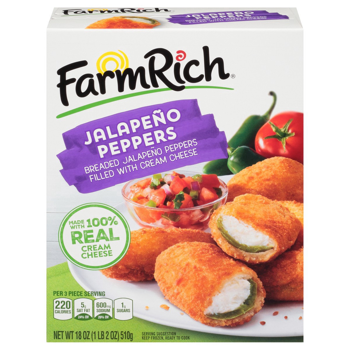 slide 19 of 25, Farm Rich® frozen jalapeño peppers, 18 oz