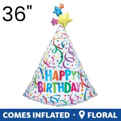 Birthday Bash Party Hat Shape Balloon
