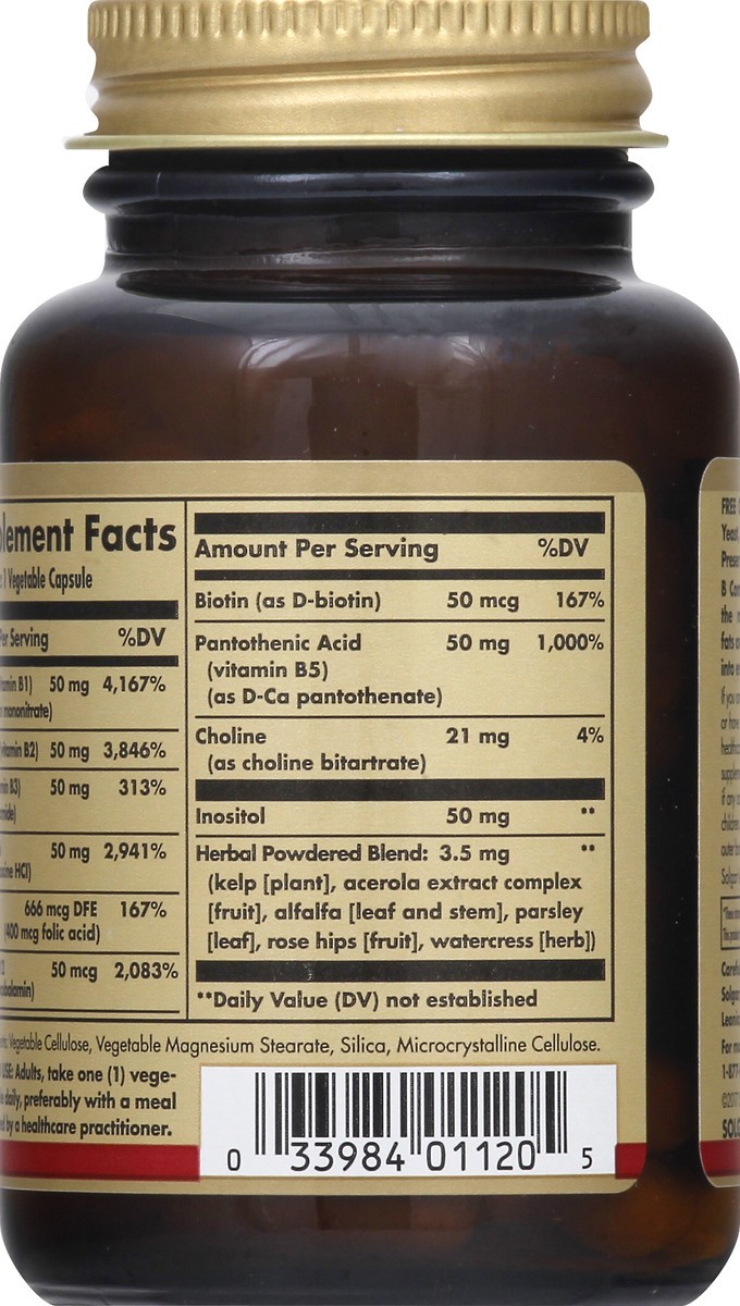 slide 7 of 7, Solgar B-Complex " Vegetable Capsules, 50 ct