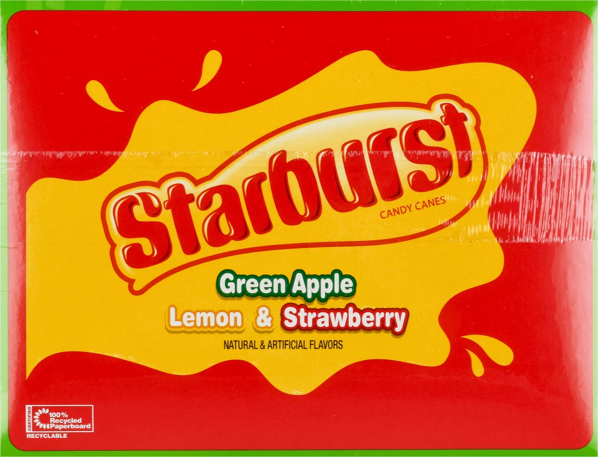 slide 5 of 9, Starburst Green Apple Lemon & Strawberry Candy Canes 12 ea, 12 ct