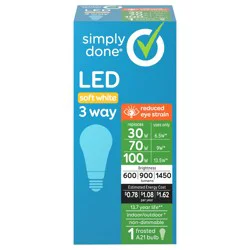 Simply Done 6.5/9/13.5 Watts Soft White 3 Way LED Light Bulb, 1 ea