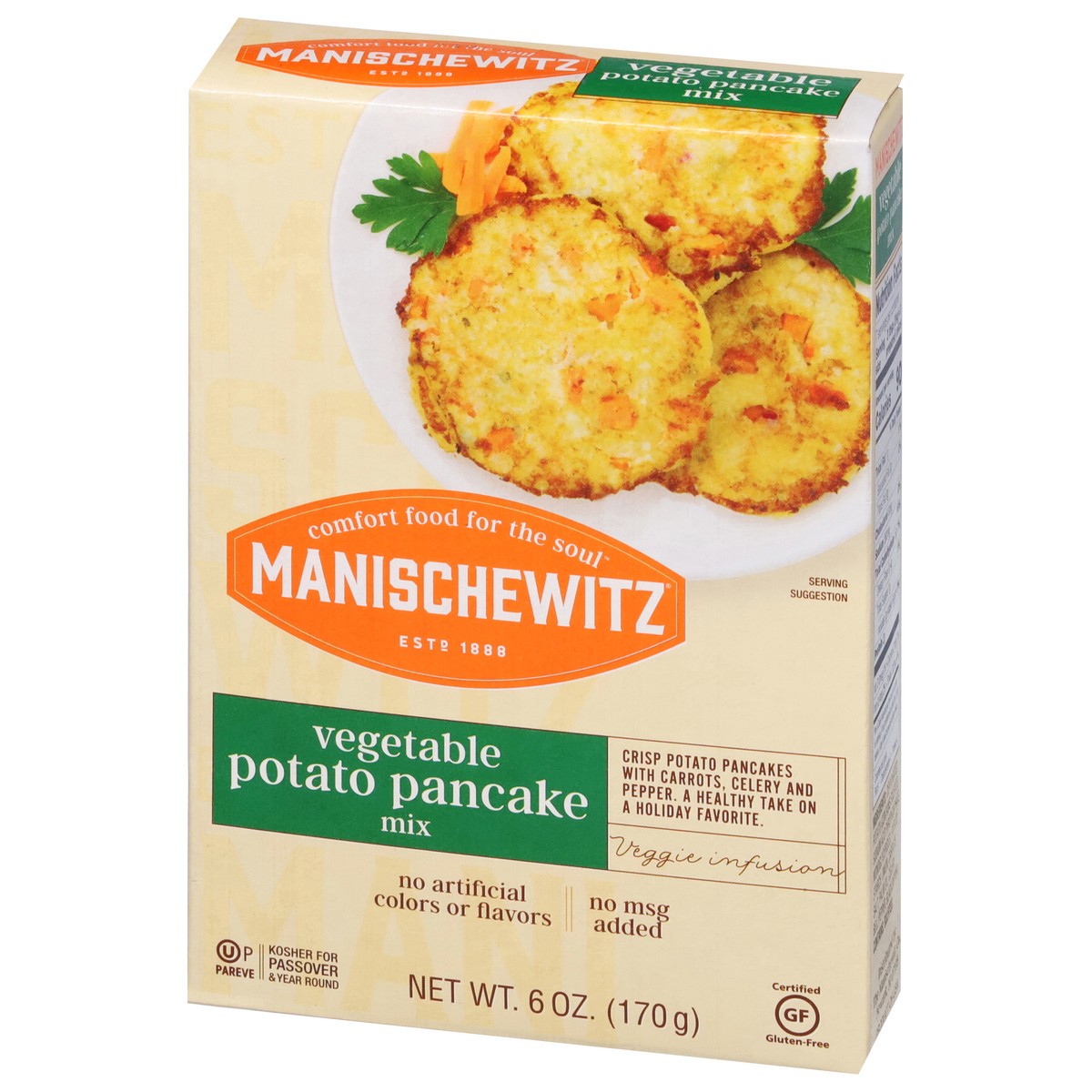 slide 4 of 9, Manischewitz Vegetable Potato Pancake Mix 6 oz, 6 oz