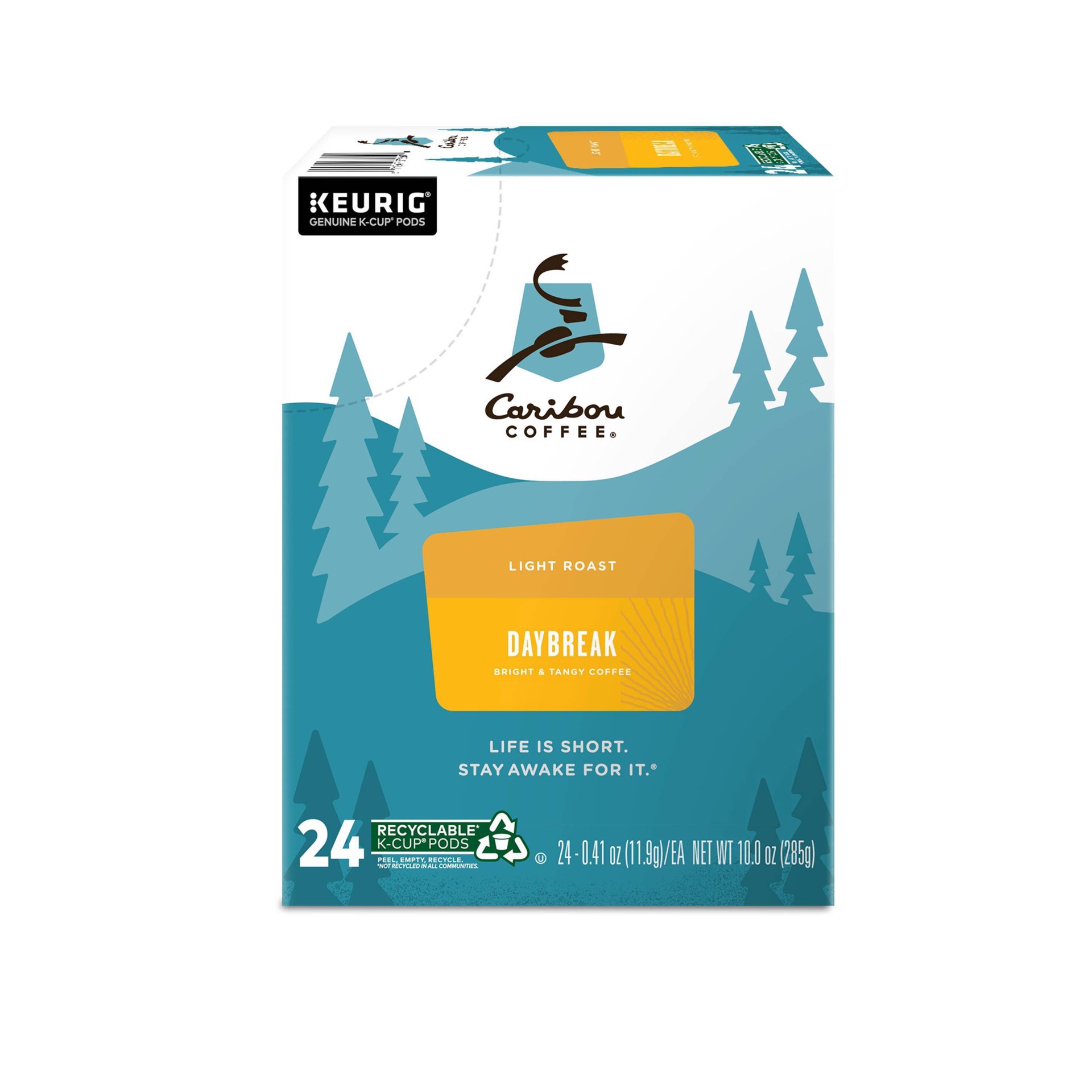 slide 6 of 10, Caribou Coffee Daybreak Blend, Keurig Single-Serve K-Cup Pods, Light Roast, 24 Count, 24 ct