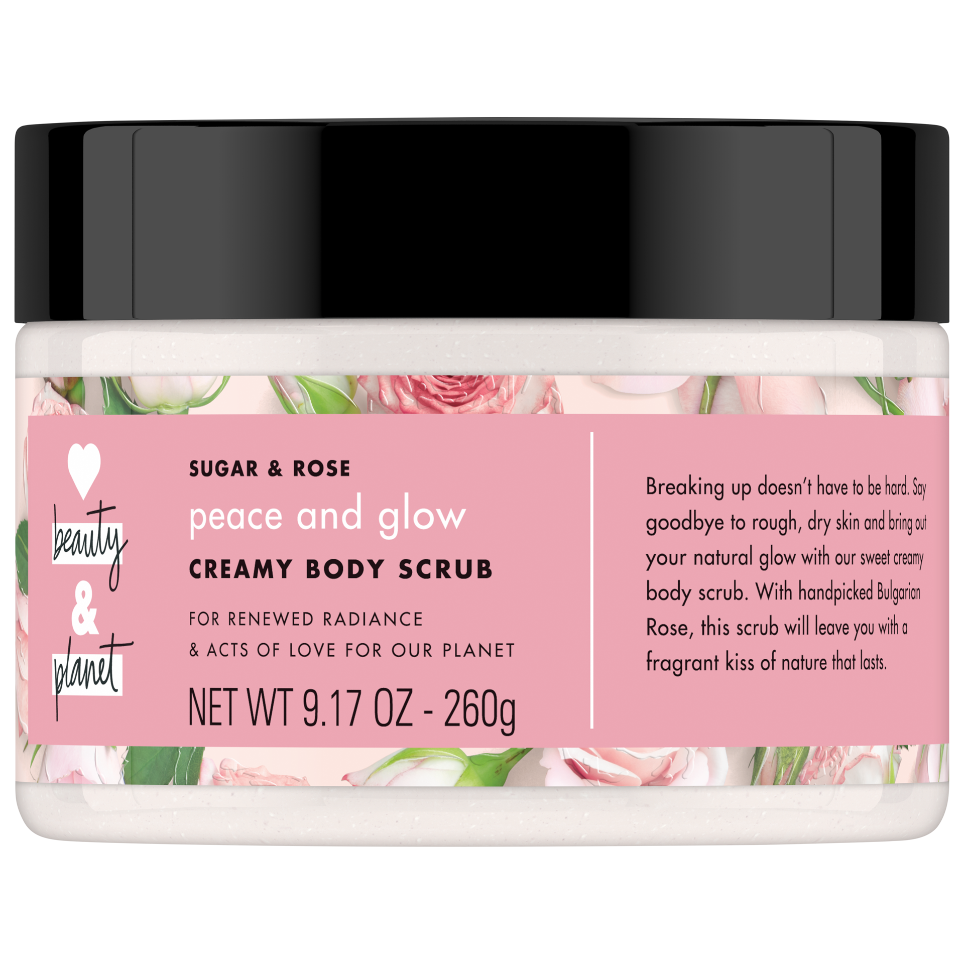 slide 2 of 4, Love Beauty and Planet Sugar & Rose Scrub Creamy Exfoliating Body Scrub Peace and Glow, 9.17 oz, 9.17 oz