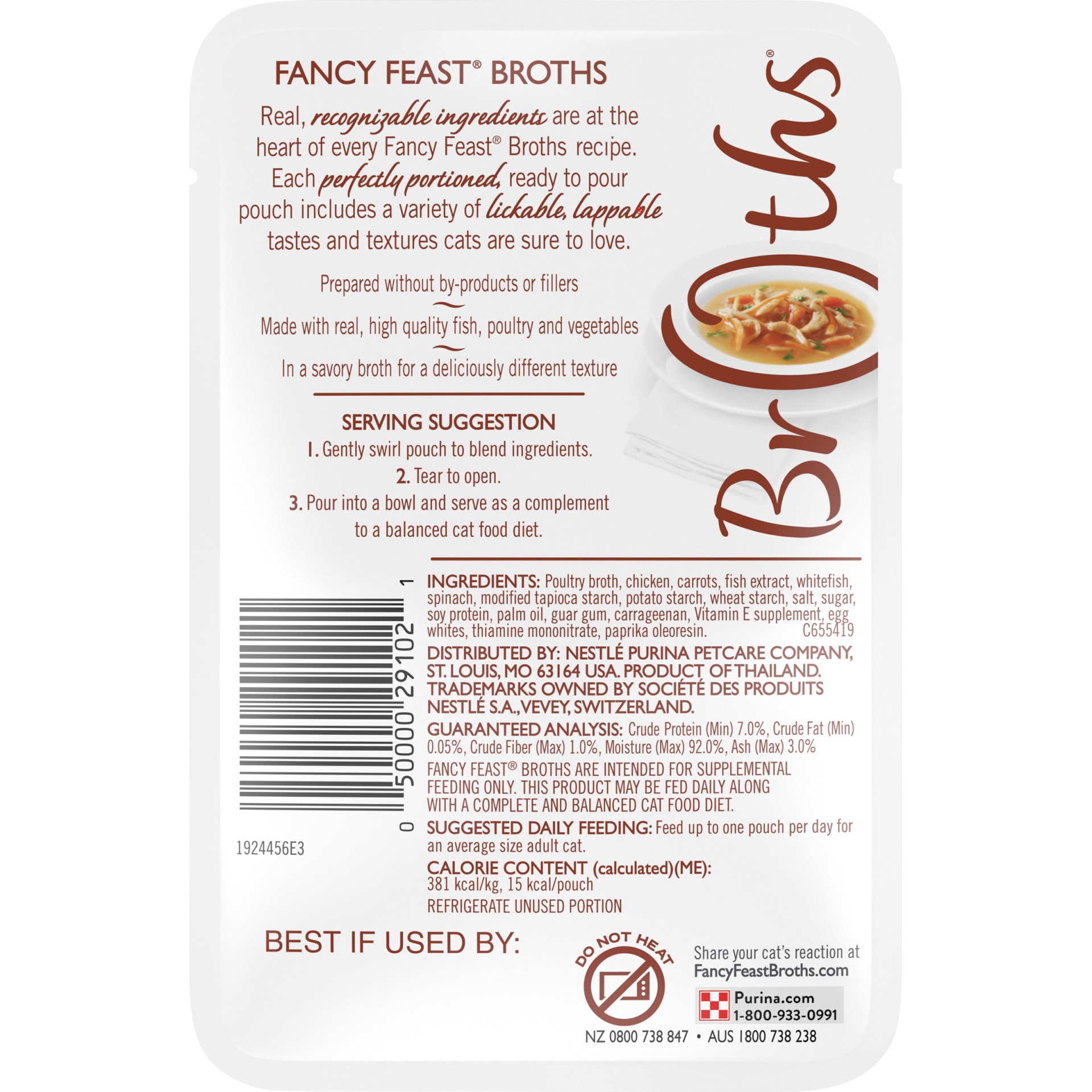 Fancy Feast Broths Classic Chicken, Vegetables & Whitefish Gourmet Cat