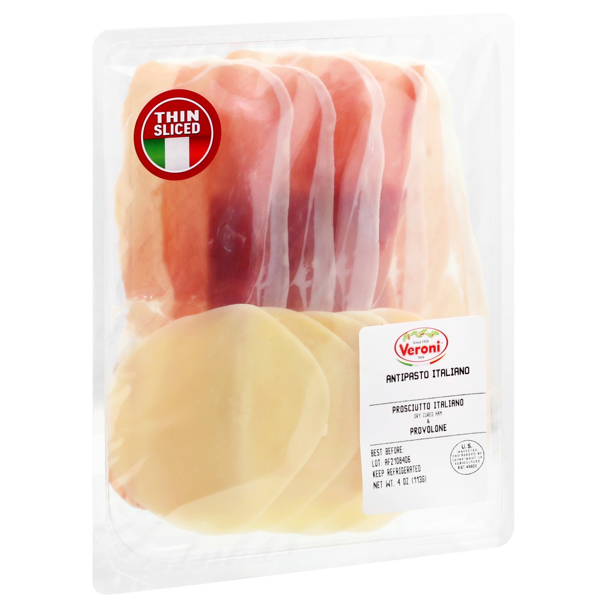 slide 9 of 10, Veroni Thin Sliced Prosciutto/Provolone Antipasto Italiano 4 oz, 4 oz