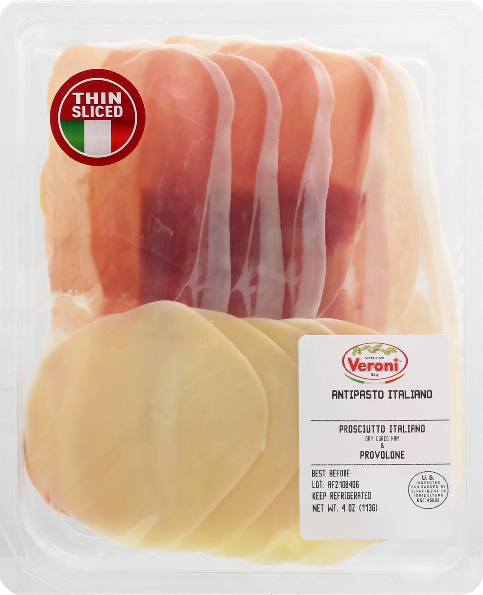 slide 7 of 10, Veroni Thin Sliced Prosciutto/Provolone Antipasto Italiano 4 oz, 4 oz