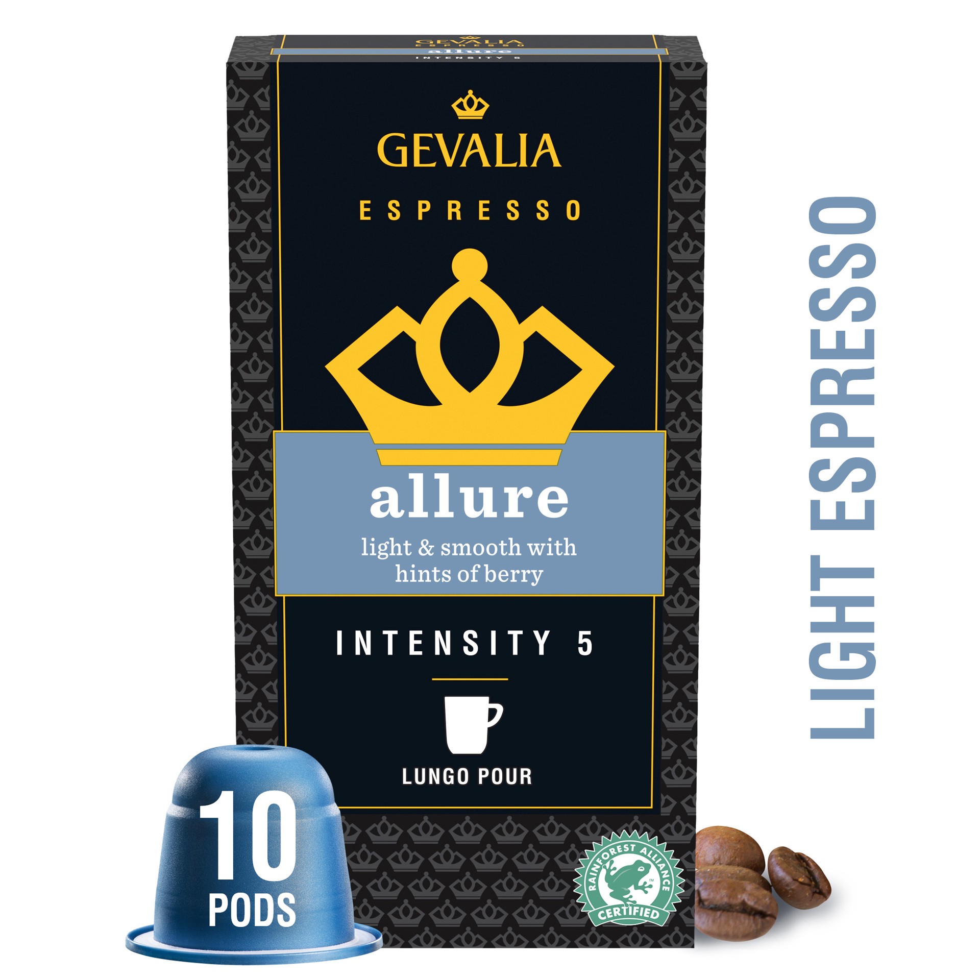 slide 1 of 13, Gevalia Expresso Allure Premium Coffee Pods for Nespresso OriginalLine Brewer, 10 ct Compatible Capsules, 10 ct