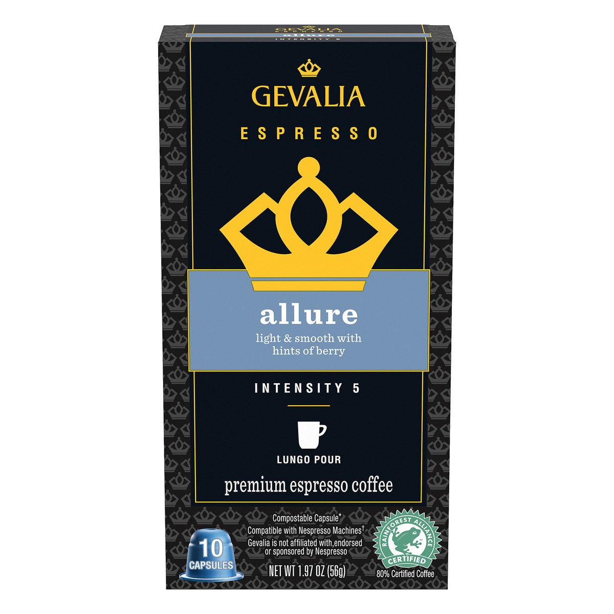 slide 9 of 13, Gevalia Expresso Allure Premium Coffee Pods for Nespresso OriginalLine Brewer, 10 ct Compatible Capsules, 10 ct