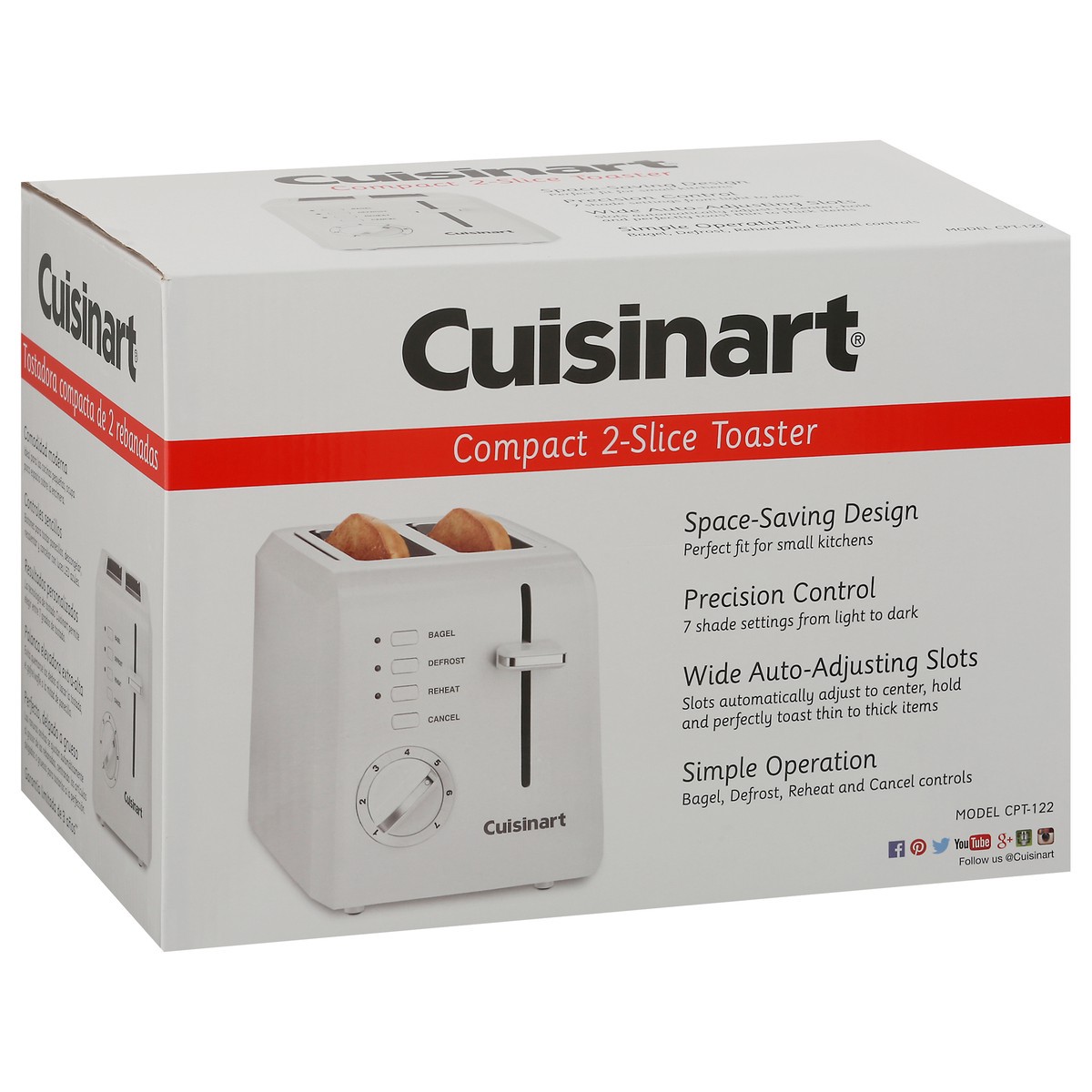 slide 4 of 9, Cuisinart Compact 2-Slice Toaster 1 ea, 1 ct