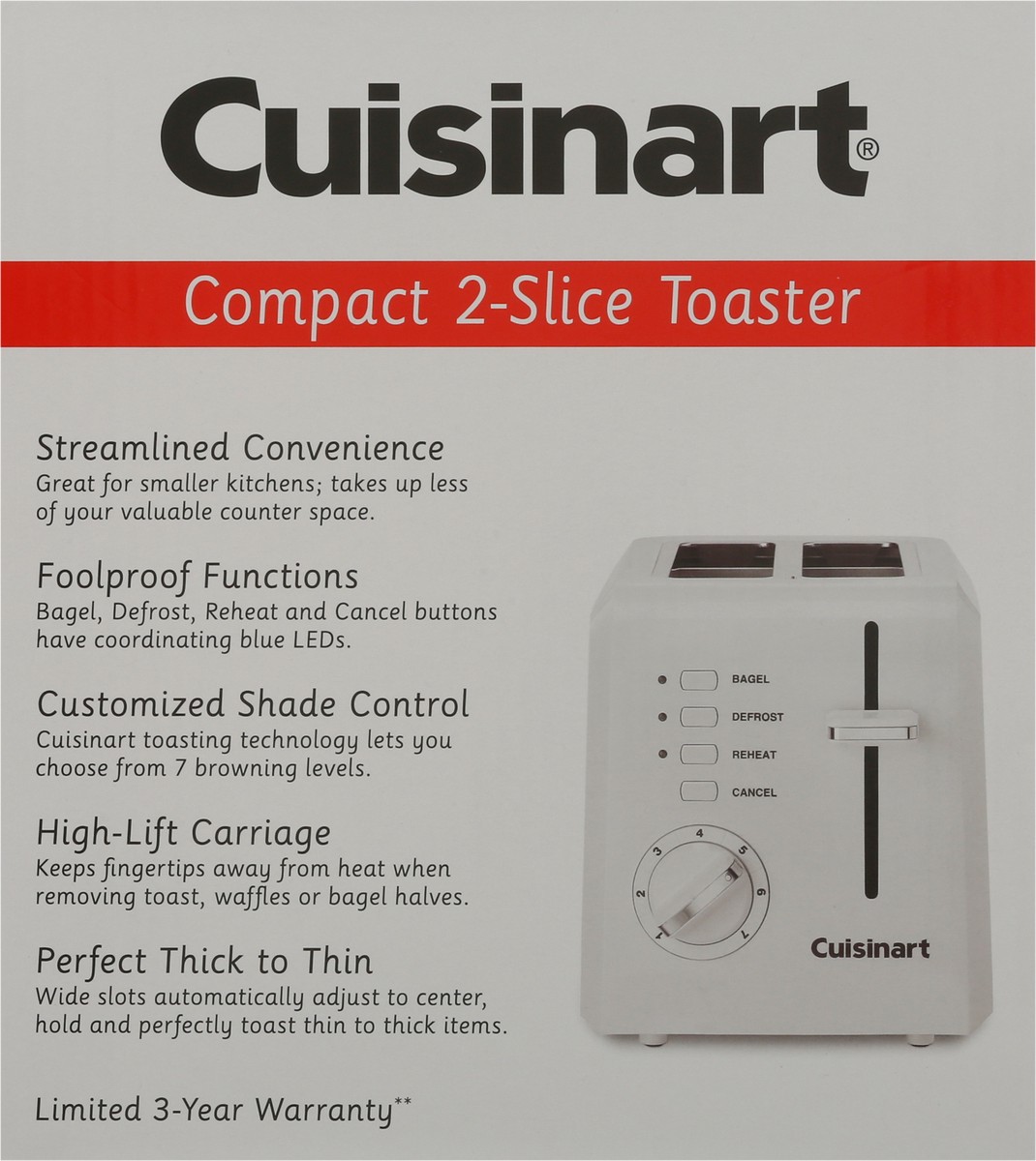 slide 2 of 9, Cuisinart Compact 2-Slice Toaster 1 ea, 1 ct