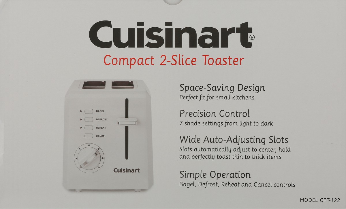 slide 8 of 9, Cuisinart Compact 2-Slice Toaster 1 ea, 1 ct