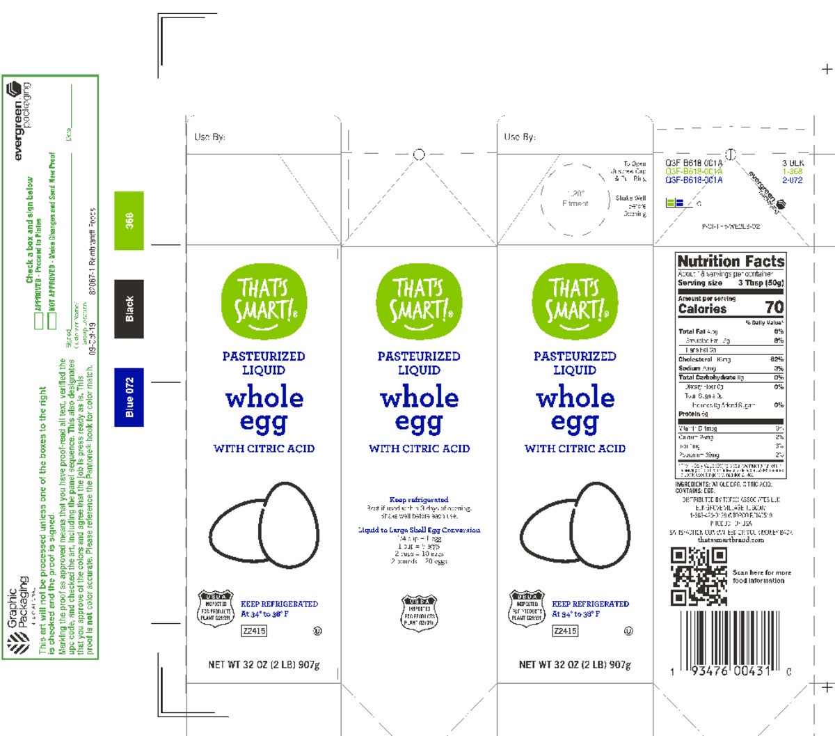 slide 6 of 16, That's Smart! Pasteurized With Citric Acid Liquid Whole Egg 32 oz, 32 oz