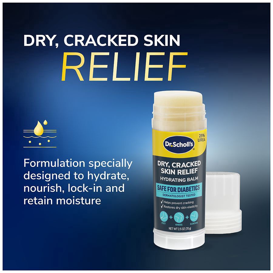 slide 2 of 5, Dr. Scholl's Dry, Cracked Skin Relief Hydrating Balm - Safe for Diabetics, 2.5 oz
