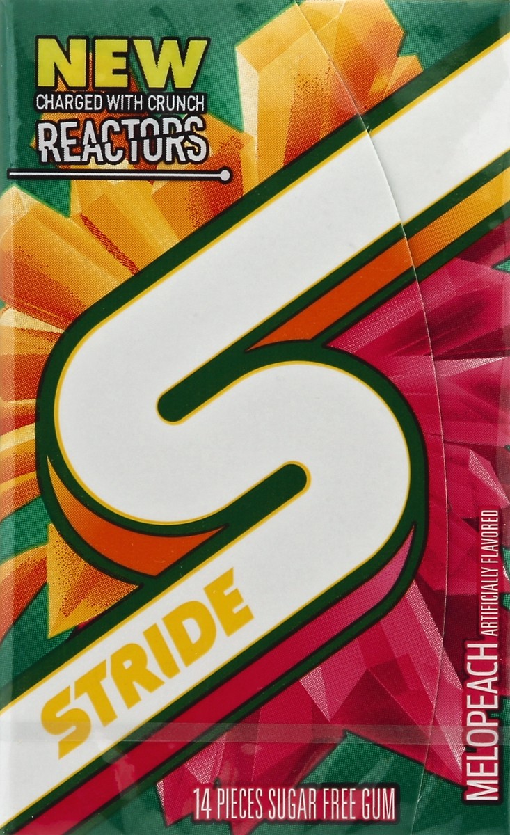 slide 4 of 5, Stride Melopeach Sugar Free Gum, 1 pack 14 pieces, 0.06 lb