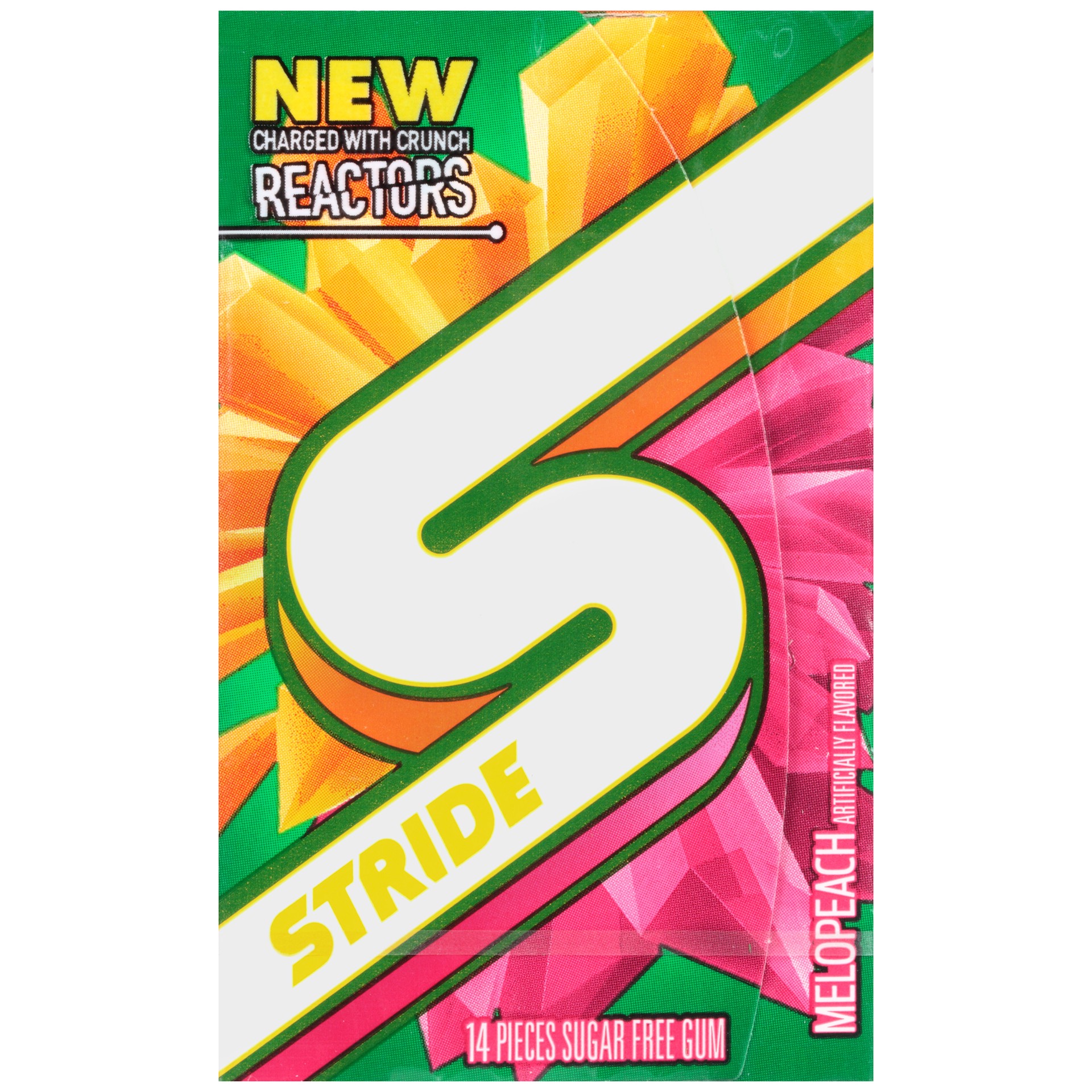 slide 1 of 5, Stride Melopeach Sugar Free Gum, 1 pack 14 pieces, 0.06 lb