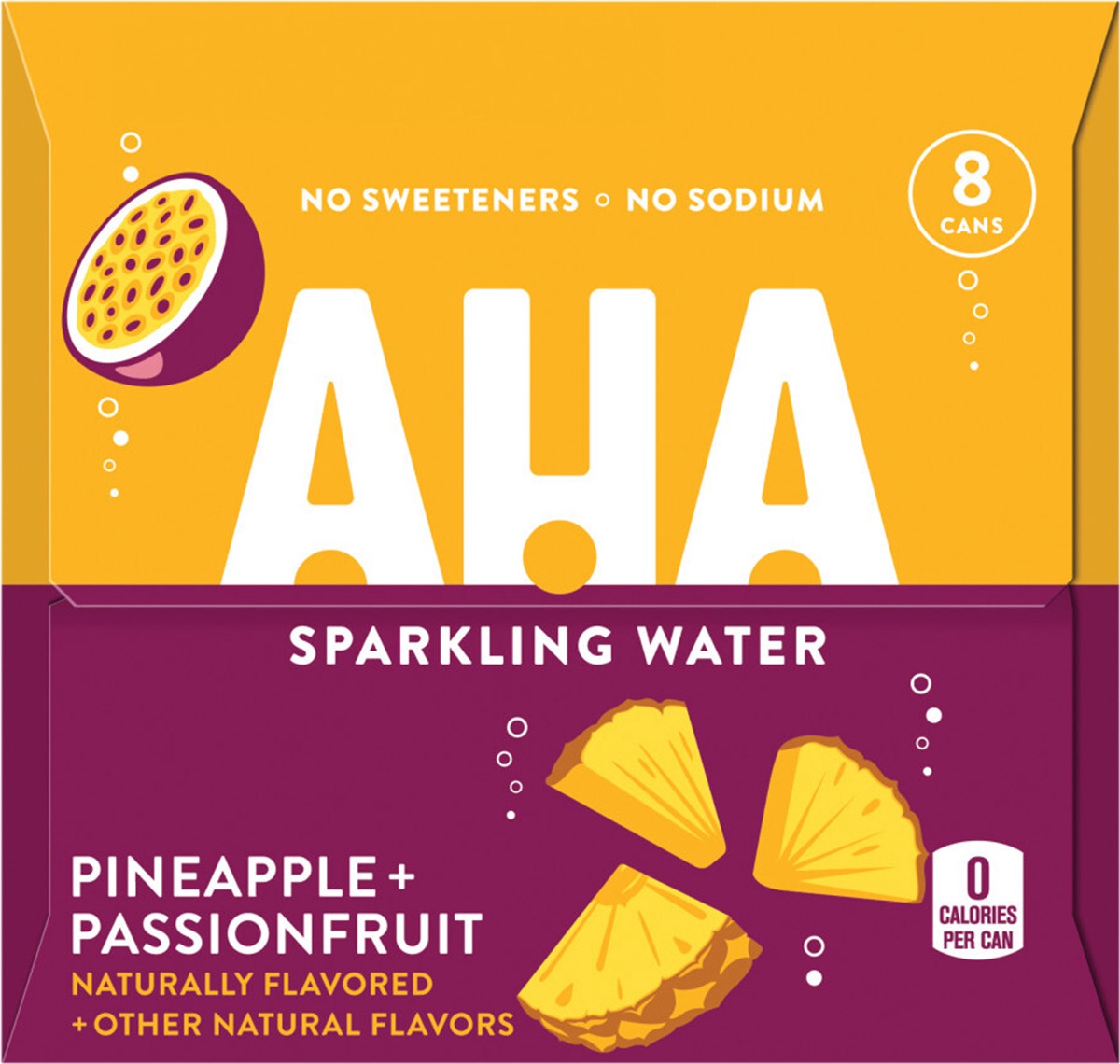slide 3 of 12, AHA Pineapple Passionfruit Cans, 12 fl oz, 8 Pack, 8 ct; 12 oz