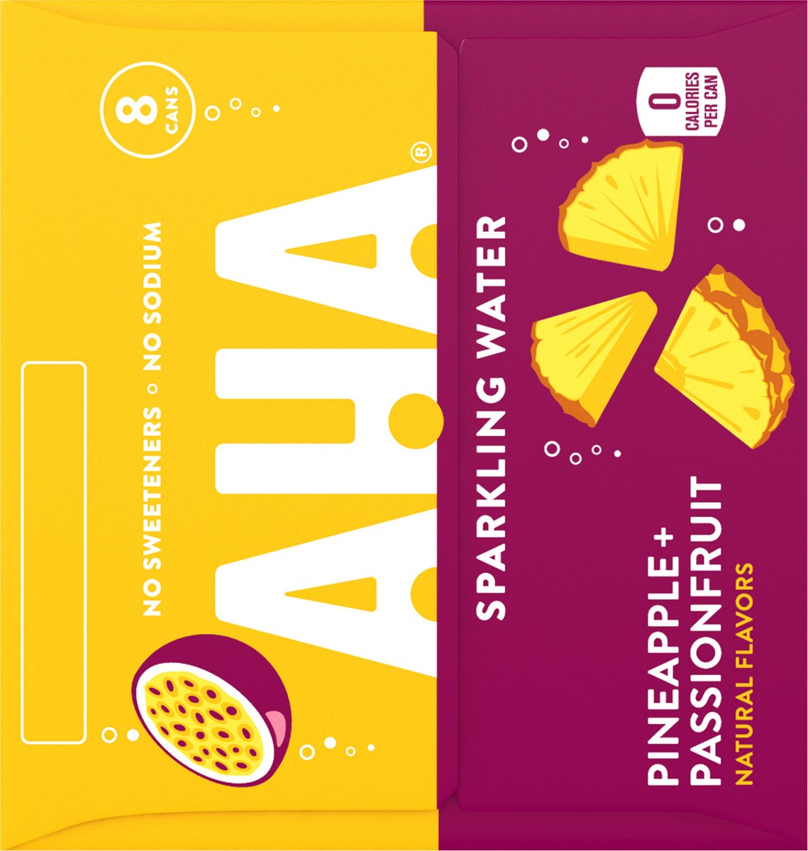 slide 10 of 12, AHA Pineapple Passionfruit Cans, 12 fl oz, 8 Pack, 8 ct; 12 oz