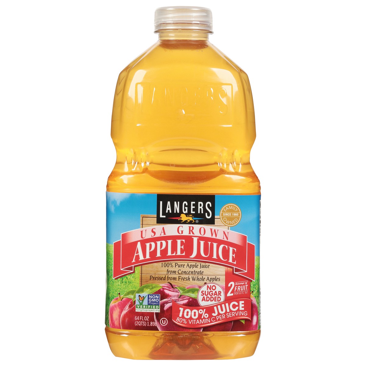 slide 1 of 14, Langers No Sugar Added Apple 100% Juice from Concentrate 64 fl oz, 64 fl oz