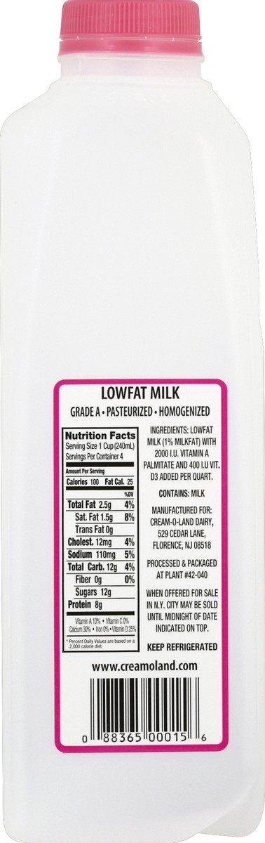 slide 6 of 6, Cream-O-Land Milk 1 qt, 1 qt