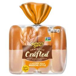 Nature's Own Perfectly Crafted Brioche Style Hot Dog Rolls, Non-GMO Hot Dog Buns, 8 Count