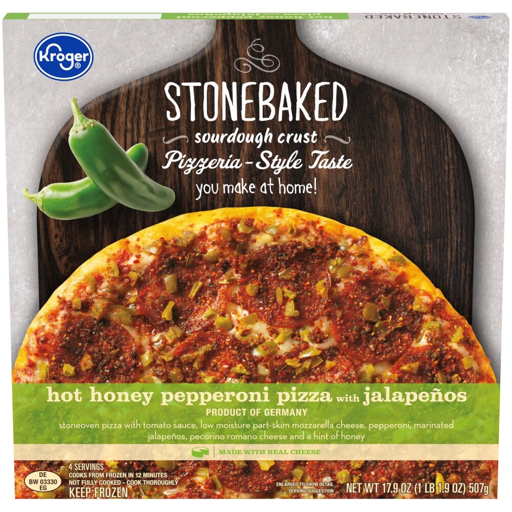 slide 1 of 1, Kroger Hot Honey Pepperoni Pizza With Jalapenos, 17.9 oz