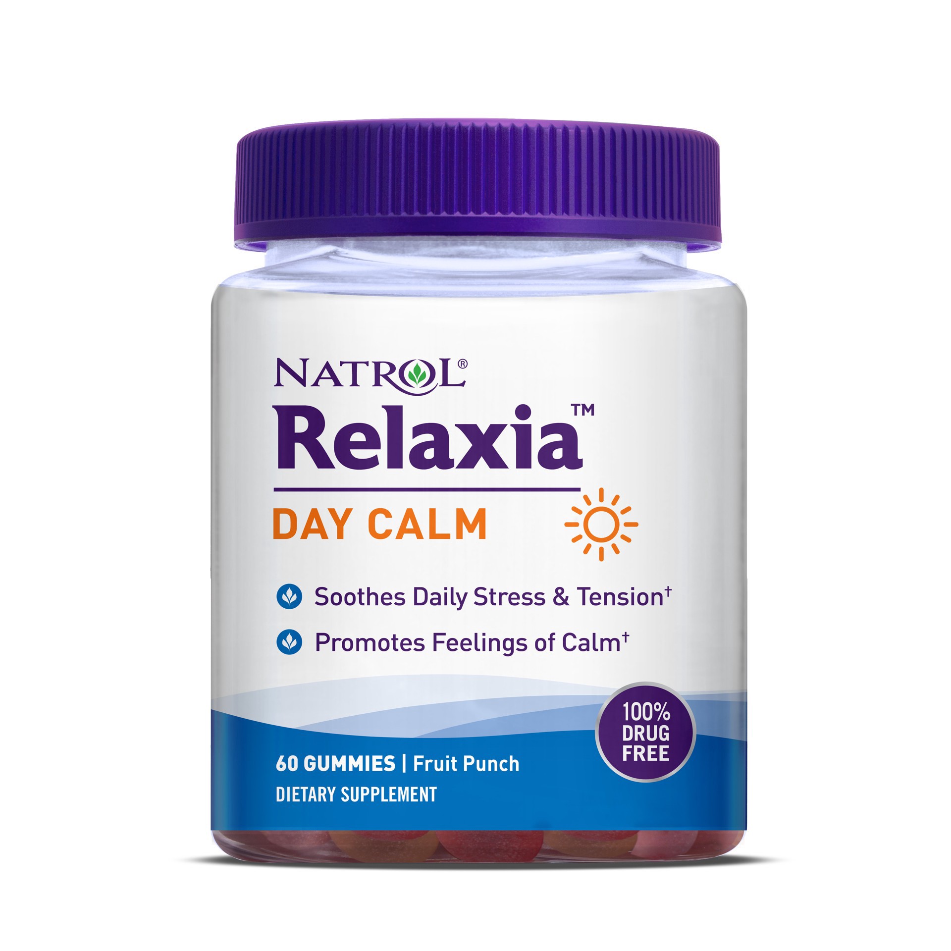 slide 1 of 2, Natrol Relaxia Day Calm Gummies, Fruit Punch, 60 ct