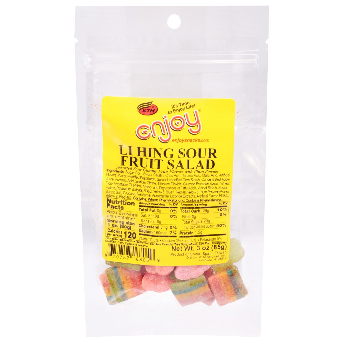 slide 1 of 9, Enjoy Li Hing Sour Fruit Salad - 4 Oz, 4 oz