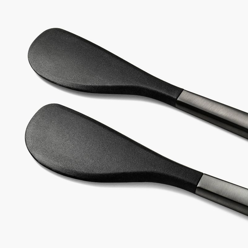 slide 3 of 4, 2pk Mini Spatula Set Matte Black - Figmint™: Stainless Steel Cookware Utensils, Dishwasher-Safe, Adult Kitchen Tools, 2 ct