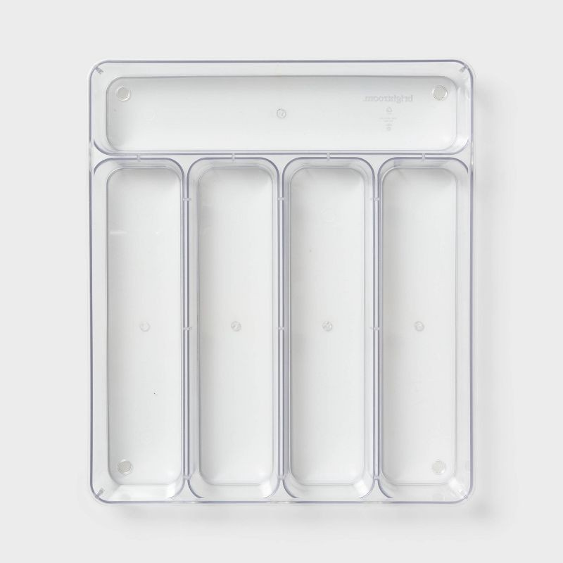 slide 3 of 3, 5 Compartment Plastic Drawer Flatware Organizer - Brightroom™, 1 ct