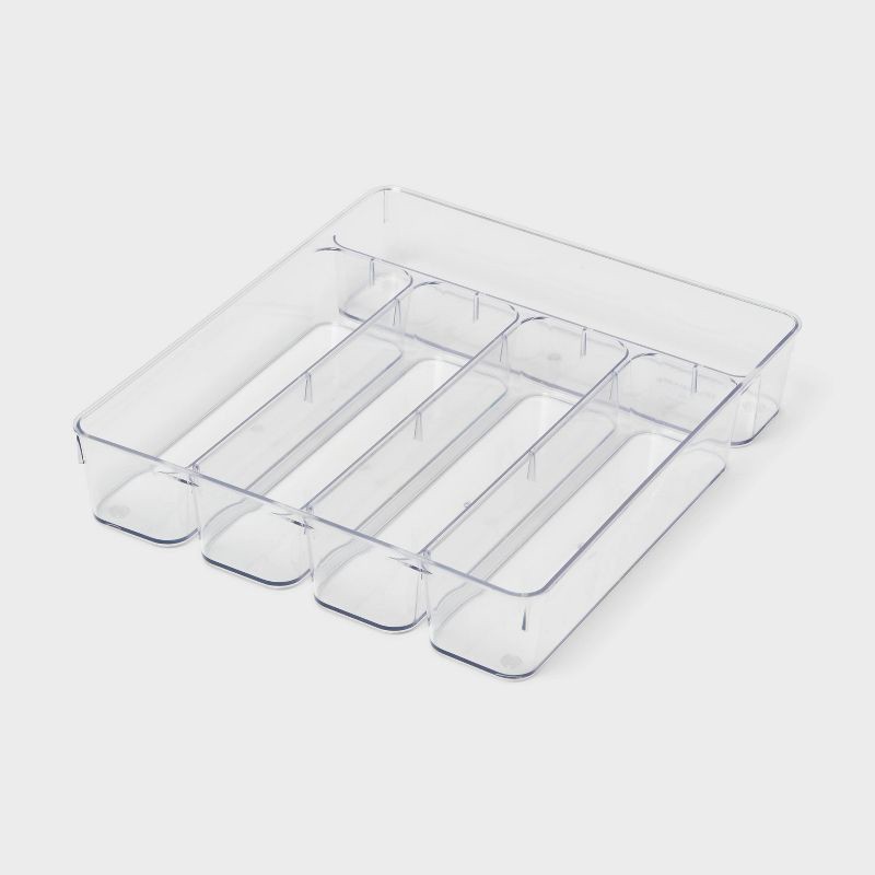 slide 1 of 3, 5 Compartment Plastic Drawer Flatware Organizer - Brightroom™, 1 ct