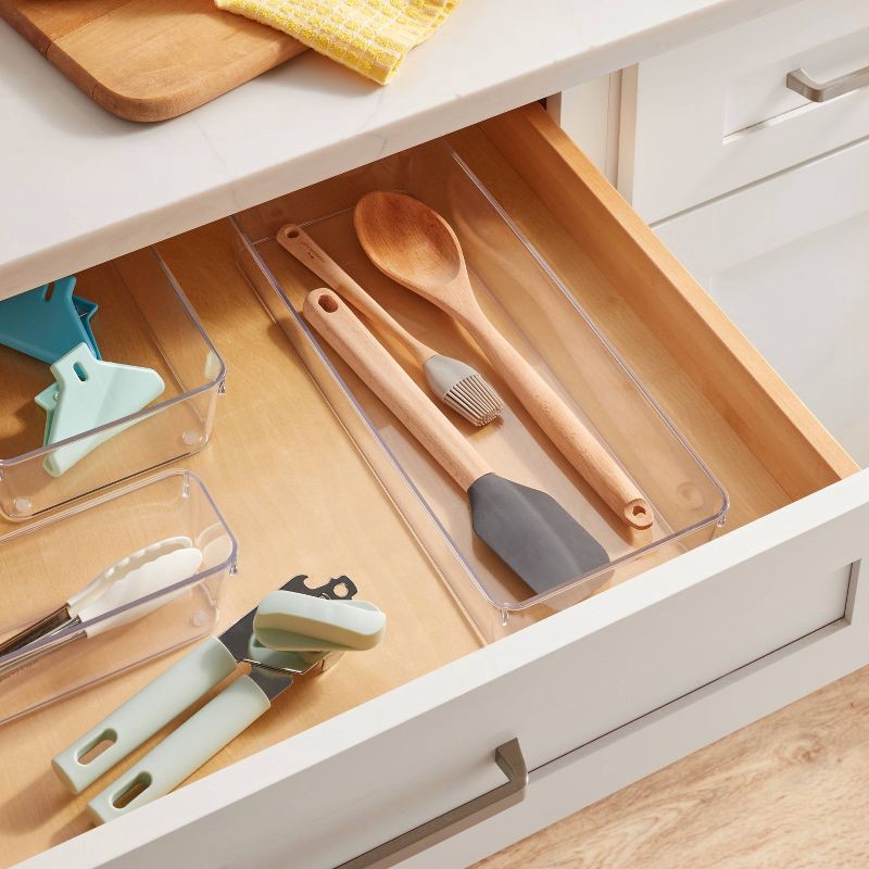 slide 2 of 3, 6"x15" Drawer Flatware Organizer - Brightroom™: Clear PETG, In-Drawer Kitchen Storage, Contemporary Style, 1 ct