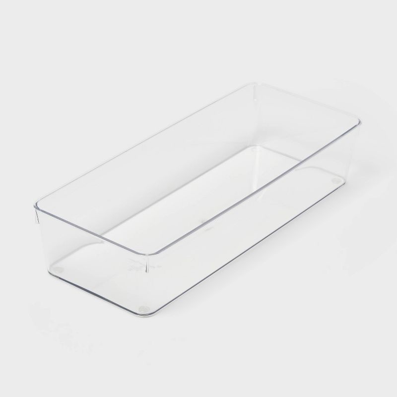 slide 1 of 3, 6"x15" Drawer Flatware Organizer - Brightroom™: Clear PETG, In-Drawer Kitchen Storage, Contemporary Style, 1 ct