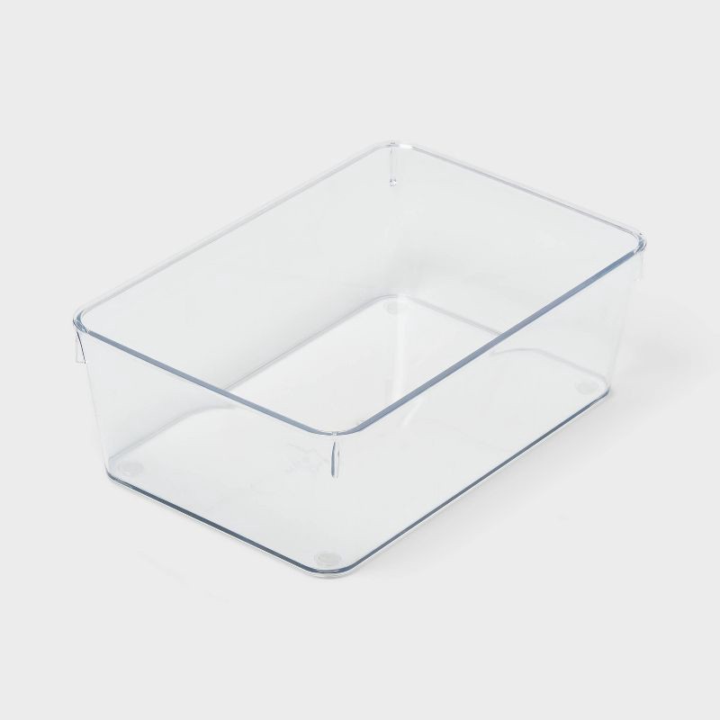 slide 1 of 3, 6"x9" Drawer Flatware Organizer - Brightroom™: Clear PETG In-Drawer Storage Tray, Contemporary Kitchen Organizer, 1 ct