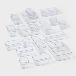 25pc Drawer Flatware Organizer - Brightroom™: Clear In-Drawer Storage, PETG Material, Contemporary Style, Hand Wash