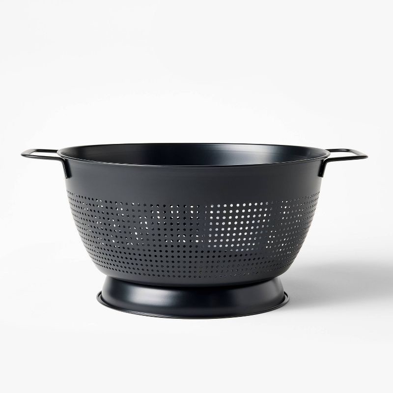 slide 1 of 3, 5qt Stainless Steel Colander Black - Figmint™, 5 qt