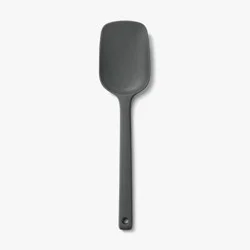 Silcone Kitchen Spoonula - Figmint™: Silicone & Nylon, Dishwasher-Safe, 12.6" Length, Gray, Solid Kitchen Utensil
