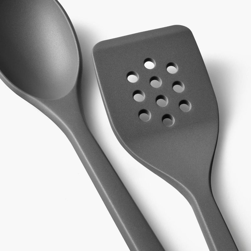 slide 3 of 6, 10pc Silicone Kitchen Utensil Set - Figmint™: Gray Cooking Utensils, Dishwasher-Safe, Includes Tongs & Whisk, 10 ct