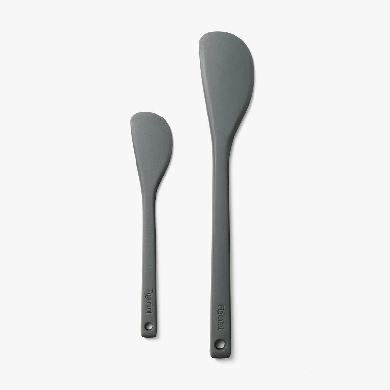 slide 1 of 5, 2pc Silicone Spatula Set Dark Gray - Figmint™: Kitchen Utensil Set, Dishwasher-Safe, Adult Cooking Tools, 2 ct