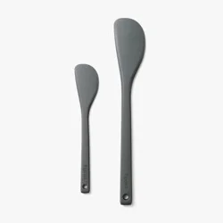 2pc Silicone Spatula Set Dark Gray - Figmint™: Kitchen Utensil Set, Dishwasher-Safe, Adult Cooking Tools