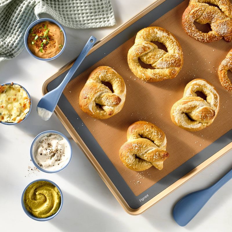 slide 2 of 5, 2pc Silicone Spatula Set Blue - Figmint™: Kitchen Utensil Set, Dishwasher-Safe, Includes Mini Spatula, 2 ct