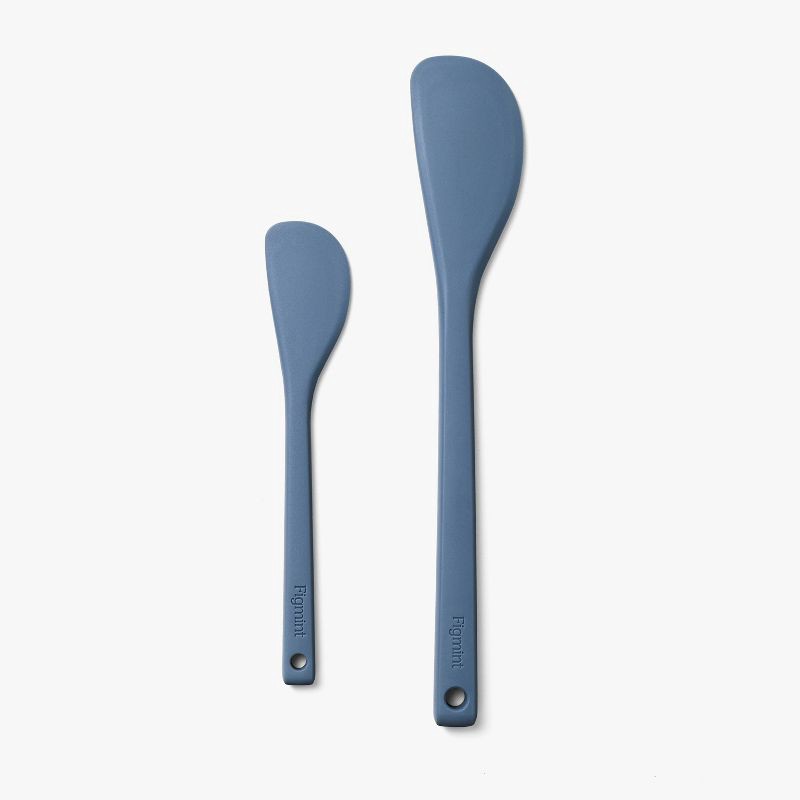 slide 1 of 5, 2pc Silicone Spatula Set Blue - Figmint™: Kitchen Utensil Set, Dishwasher-Safe, Includes Mini Spatula, 2 ct