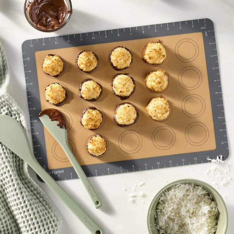 slide 2 of 5, 2pc Silicone Spatula Set Sage Green - Figmint™: Kitchen Utensil Set, Dishwasher-Safe, Adult Use, 2 ct