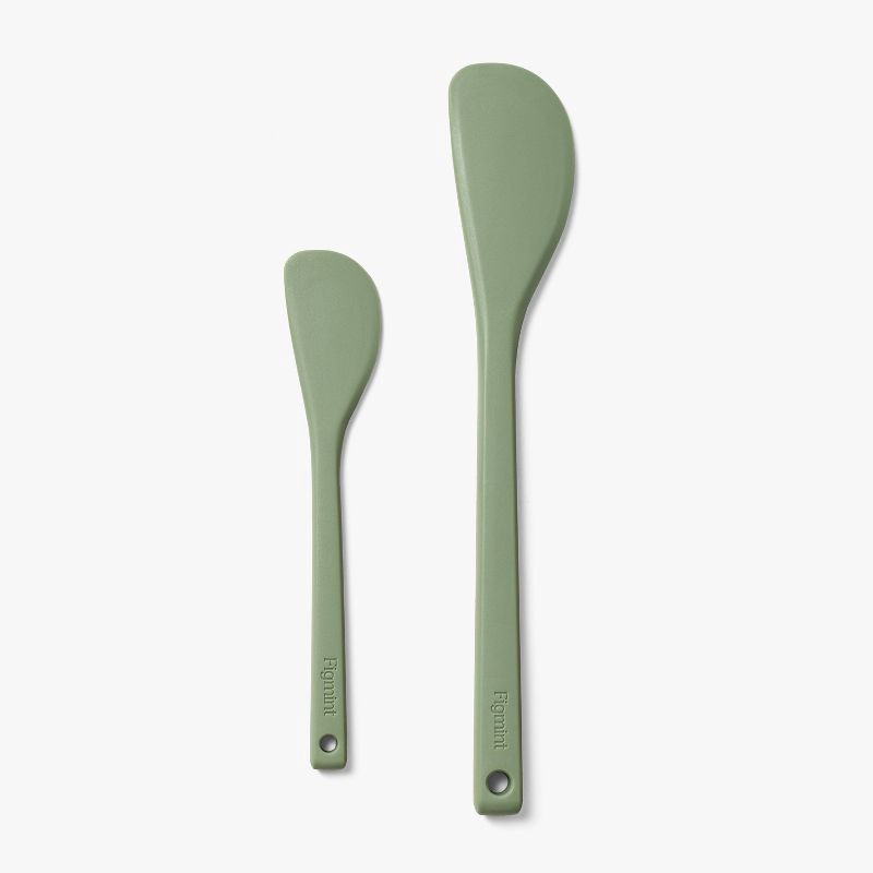 slide 1 of 5, 2pc Silicone Spatula Set Sage Green - Figmint™: Kitchen Utensil Set, Dishwasher-Safe, Adult Use, 2 ct